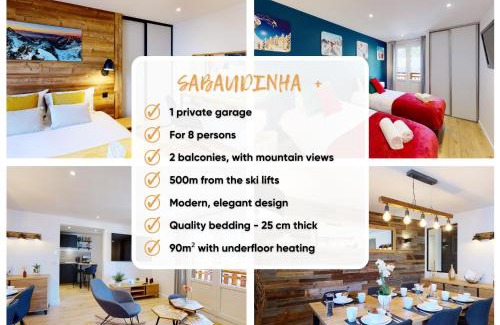 Champagny-en-Vanoise Apartment | Élégant et Moderne avec Vue Montagne au Coeur de Paradiski - Garage - 8pers - 90m2 - Sabaudinha