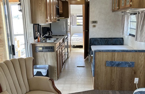 Stokes Bay RV Rental | #0 Enjoy a waterfront view from your own trailer with a deck & sunroom