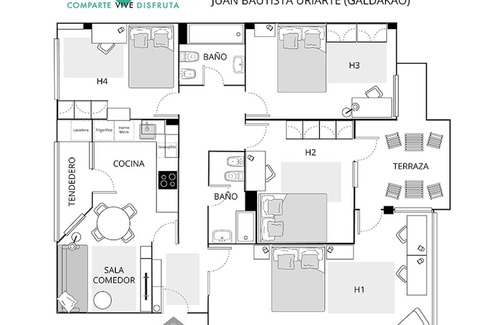 Galdakao Resort | 110 m² Private room ∙ 1 bedroom ∙ 1 guest