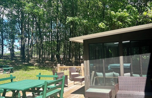 Albrightsville Cabin | 15min to Ski & Hiking, Log Cabin, Indoor Hot Tub, Game Room & Resort Amenities