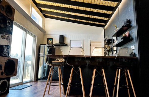 East Dubuque Cabin | 1970s Modern Floating River Cabin-HOT TUB!