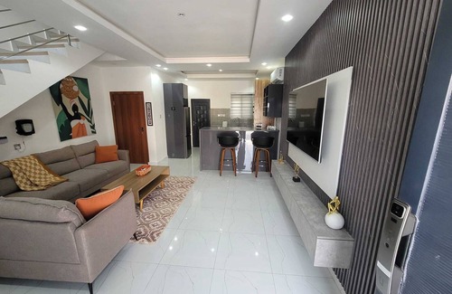 Santeo House | 2 bedrooms with WiFi AC in lovely Adenta Municipality Starlink Solar - Unit #1