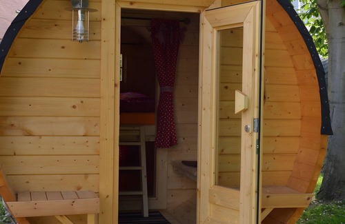 Krostitz RV Rental | 2 Camping Barrels for 4 People with Shared Garden and Wi-Fi