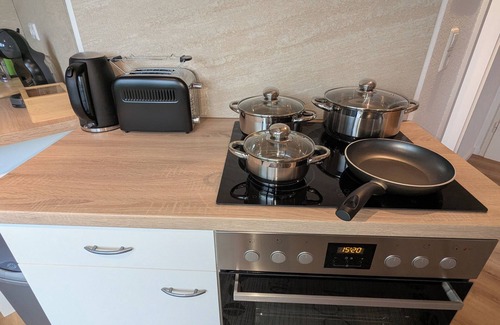 Waldstetten Apartment | 2 room apartment touring view at the Kaiserberge motorcycle/bicycle garage
