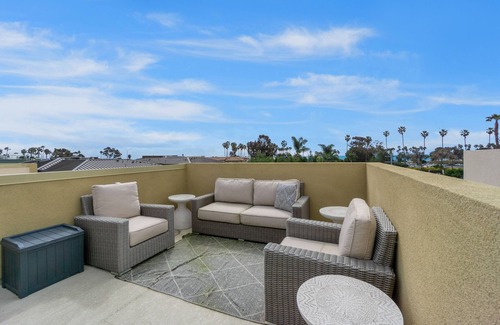 Del Obispo House | 2-story home near the beach with rooftop terrace, hot tub, pool, streaming, W/D