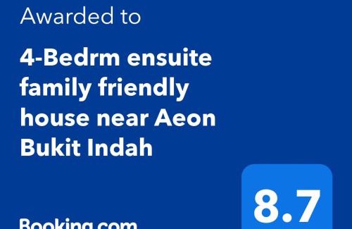 Bukit Indah 2 House | 4-Bedrm ensuite family friendly house near Aeon Bukit Indah