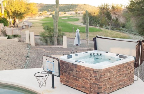 Foothills House | 4 Bedroom Single Story Golf Course Home, Heated Diving Pool + Slide, & Hot Tub
