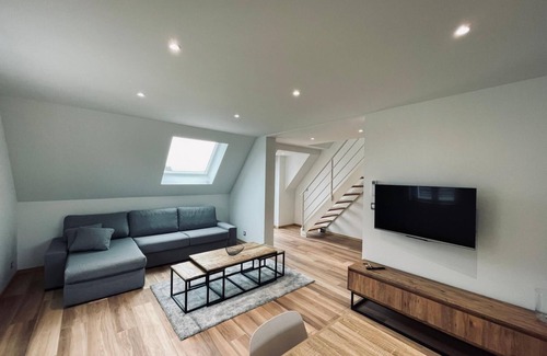 Wintzenheim Apartment | 4-room duplex gîte with mountain-view terrace