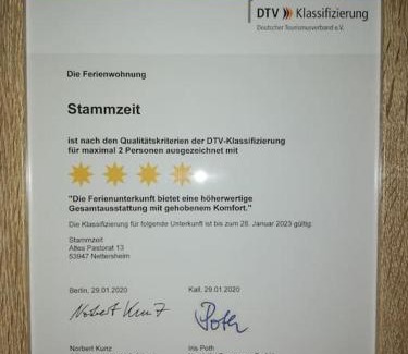 Zingsheim Apartment | 4 Sterne Ferienwohnung Stammzeit