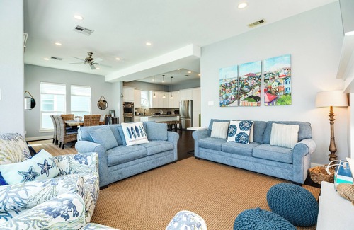 Beachside Village House | 4th Row Beachside Home w/4 Decks, Gulf Views, Chef's Kitchen - 9 mi to Downtown