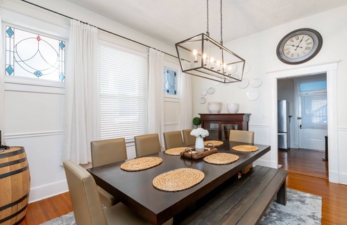 Bonnycastle House | 6BR Retreat w/Game Room Epic Yard Hot Tub Fire Pit