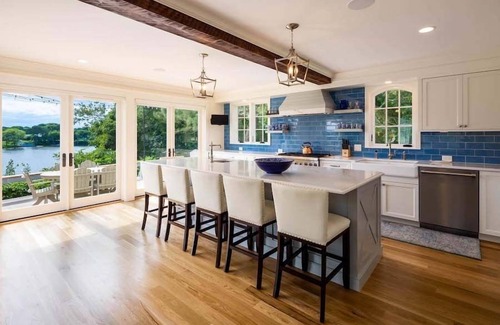 West Dennis House | A Tranquil Pond Front Oasis w/Private Dock + B-Ball Court RPAM073