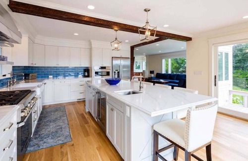 West Dennis House | A Tranquil Pond Front Oasis w/Private Dock + B-Ball Court RPAM073
