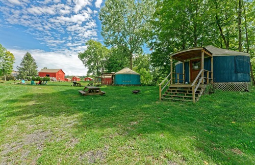South Hartford RV Rental | Andelyn Farm Butterfly Haven Yurt. A Unique Glamping Experience in Up-State NY