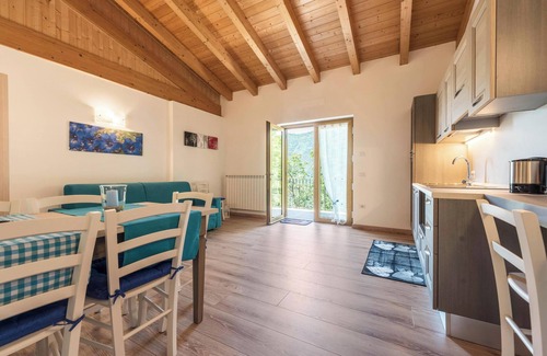 Tremosine Apartment | Apartment "Nonno Bigi Genziana" with Mountain View, Wi-Fi, Balcony & Garden; Pet-Friendly