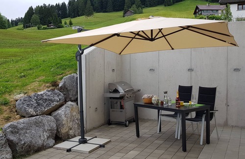 Alberschwende Apartment | Apartment Tannenglück - fantastic panoramic view from your own terrace