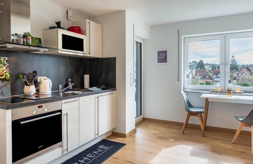 Ueberlingen Apartment | Apartment 'Turmgarten' with Mountain View, Private Terrace and Wi-Fi