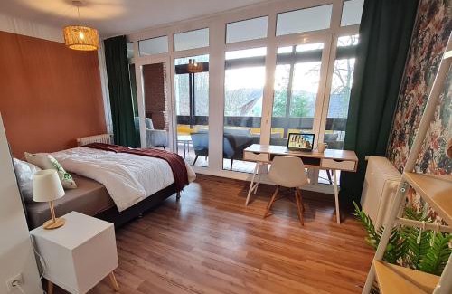 Geesthacht Apartment | ARCHIPEL - Balkon - nahe Hamburg - BBQ Grill - Smart TV - 2,5 Bäder - Lounge