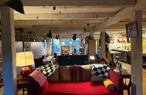 Rhinebeck House | Artist's Retreat: Farm Stay with Gas Fireplace, Sauna, and Saltwater Hot Tub
