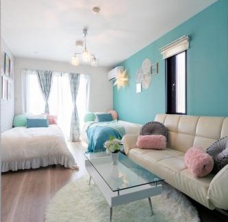 Sumida Apartment | Asakusa Sky Stay Tiffany blue Room
