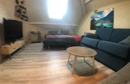 Duingt Apartment | Au bord du lac d’Annecy, logement type Loft, dans résidence avec plage et ponton privée