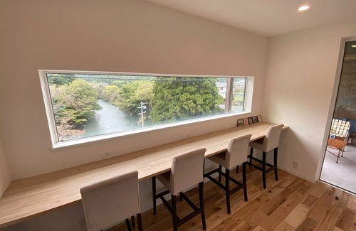 Nagahama House | Ayu House Nagahama Shiga There is a BBQ space with a panoramic view of the Takatoki River/Nagahama City Shiga