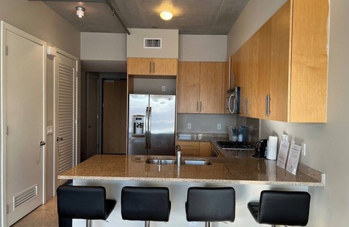 Downtown Las Vegas Condo | Balcony Luxury High Rise Downtown Fremont Casinos