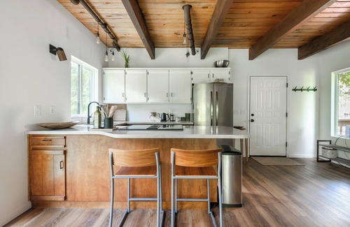 Neskowin House | Baleen. Gorgeous outdoor sauna, stylish interior, pet friendly.
