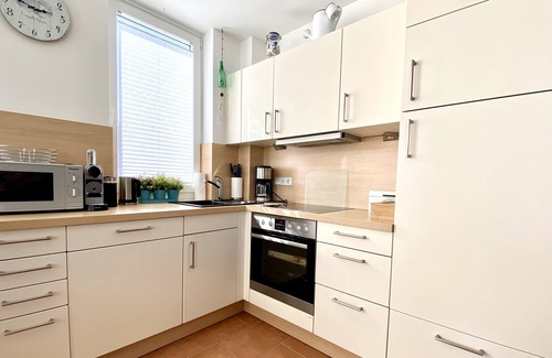 Grossenbrode Apartment | Baltic Sea view | large terrace | sauna scents | firewood | WLAN | beach chair