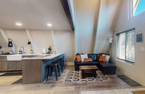 West Village Cabin | Beautiful A-frame home with spacious deck, firepit, loft, & nearby activities