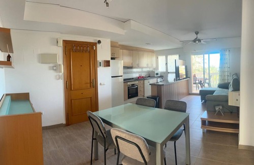 Platja de Piles Apartment | Beautiful apartment Lilou in 1st line sea view, swimming pool and palm trees