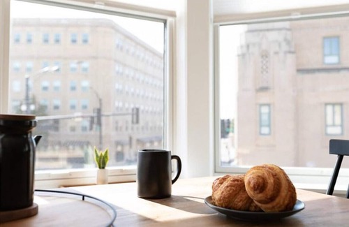 Champaign Apartment | Beautiful corner view loft in downtown Champaign.