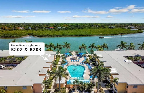 Indian Shores Condo | Beautiful Poolside and Water view Barefoot Beach condo B202 - ultimate getaway