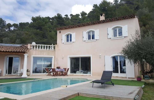 Tourrette-Levens Villa | Beautiful villa with swimming pool and breathtaking and peaceful sea view