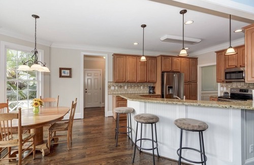 Bowling Green House | Beautiful waterfront! Large patio and covered porch. Dock, Fire pit, Game room