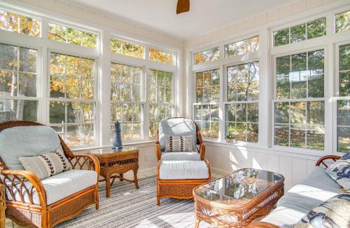 East Falmouth House | Bike to Private Beach Cape Cod Escape with Sunroom