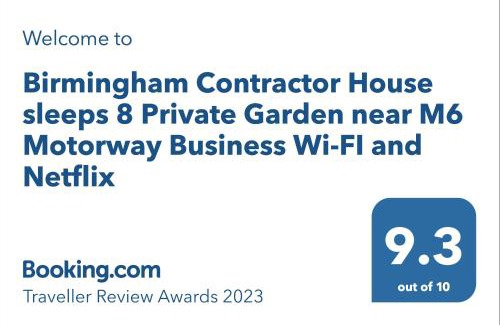 Erdington Apartment | Birmingham Contractor House sleeps 8 Private Garden near M6 Motorway Business Wi-FI