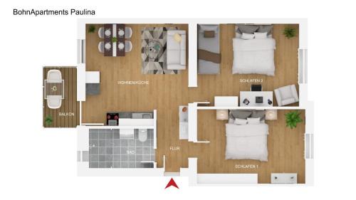 Andreasvorstadt Apartment | BohnApartments XL Suite - 2 Schlafzimmer mit Balkon - Zentrum - Petersberg - Domplatz