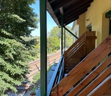 Greifenstein House | Brauner Bär mit Donaublick
