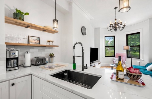 Roxbury Condo | Bright Brownstone w Terrace+View