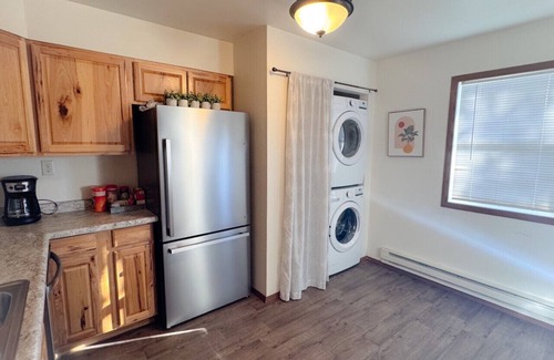 Spearfish Apartment | Bright, King Beds, Patio, Laundry, Walk to Downtown!