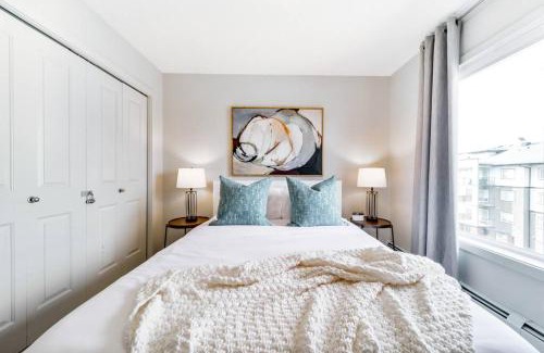Southwest Edmonton Apartment | Bright Luxe Condo, AC, Top Floor, King Bed, Balcony!