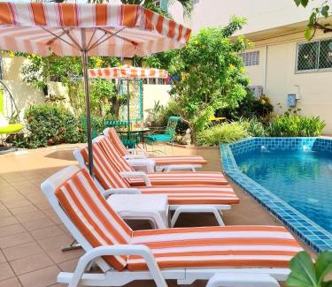 Jomtien Hotel | BUTTERFLY GARDEN BOUTIQUE RESIDENCE by Luxury View EX LG Apts and Villas, A Lifestyle Destination 1 to 3 bedroom units 110 to 190 sqmtr, 2 FULL Bathrooms, Rain shower, Complete kitchen, FREE Fast Fiber WIFI, 55" SMART TVs, 24-7 Staff, SPA BATH, FREE BBQ