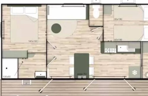 Villeneuve-les-Maguelone House | Camping Domaine de l'Arnel ** - Mobile Home Nest 3 rooms 4 people Air-conditioned