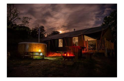 Lampeter Other | Canvas & Campfires, Luxury Safari Tent Glamping, only Seren Tent has a hot tub