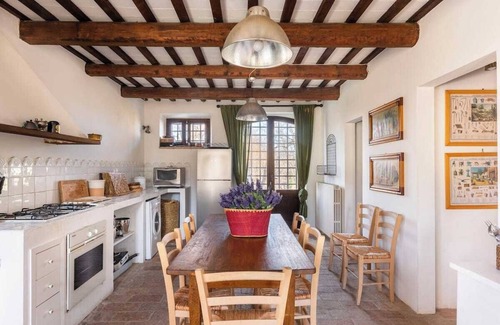 Santa Vittoria in Matenano Villa | Casale Oliva in a landscape of oaks, olives and cherry trees.