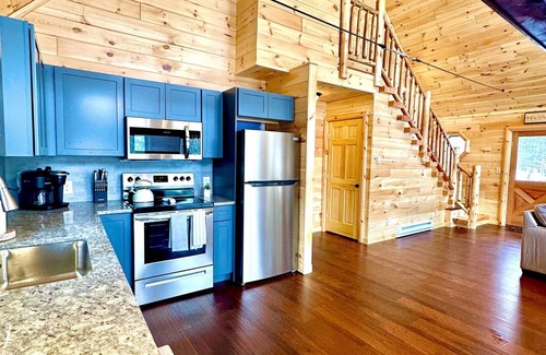West Oneonta Cabin | Cedars Log Home : Brand New Lake Front w Kayaks & Hot Tub!