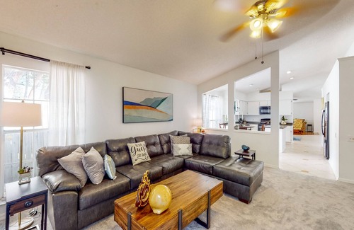 Casselberry House | Centrally located home with a firepit, large yard