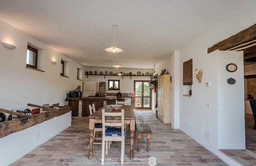 Montegiorgio Villa | Charming farmhouse + cottage with 360° views. A/C in bedrooms, 12x6m gated pool,