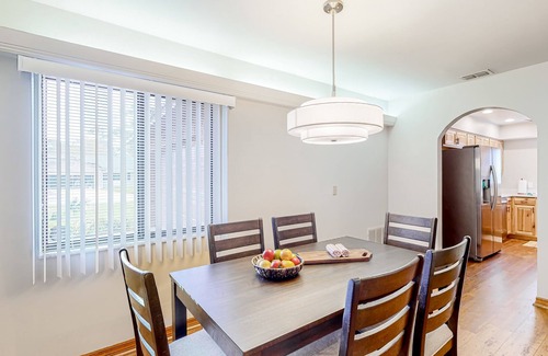 Hidden Lake House | Charming home with full kitchen, grill, central AC, & W/D